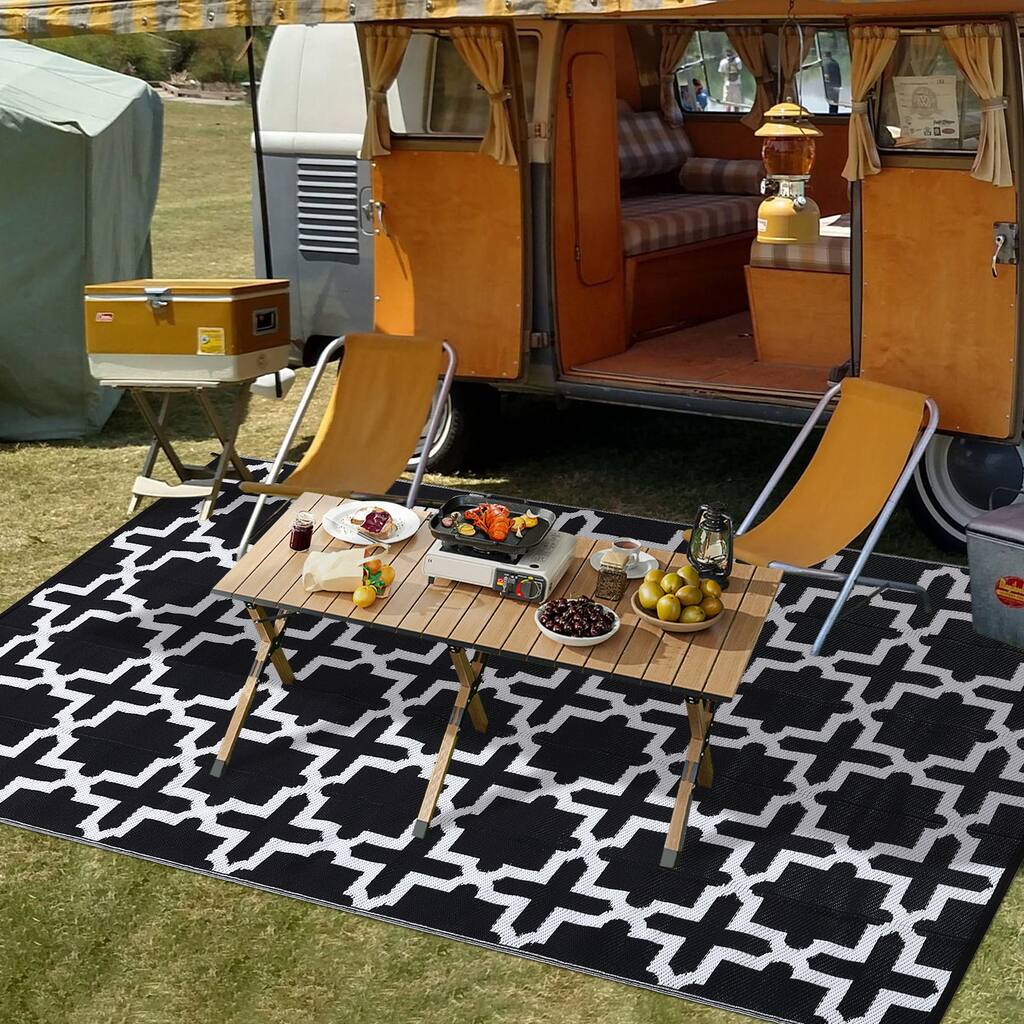Modern Waterproof Outdoor Rugs for Patio Reversible Mats