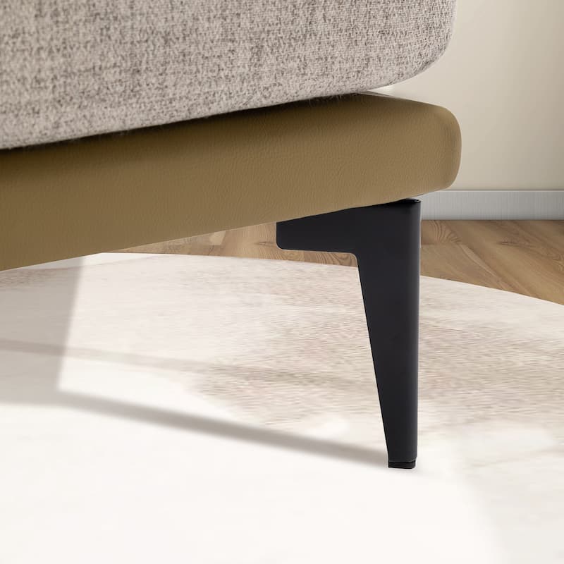 Modern Upholstered Accent Chair Two-Tone Barrel Armchair