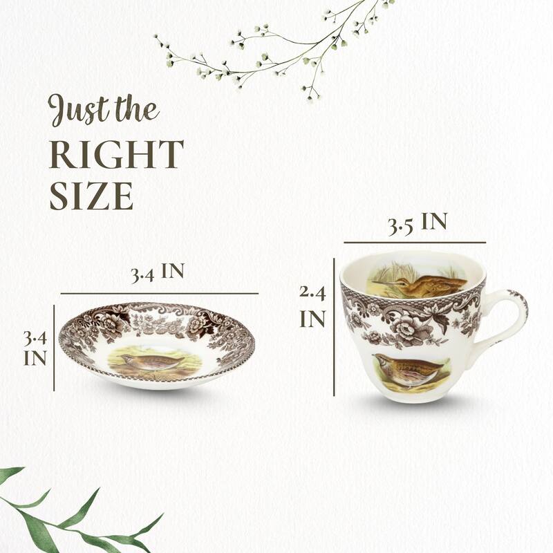 Spode Woodland Tea Cup and Saucer - 7 Oz