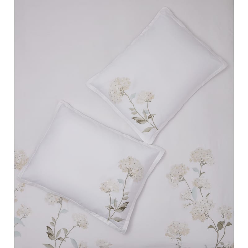 Broderie ensemble housse de couette Collection Hydrangea Embroidery Duvet Set White