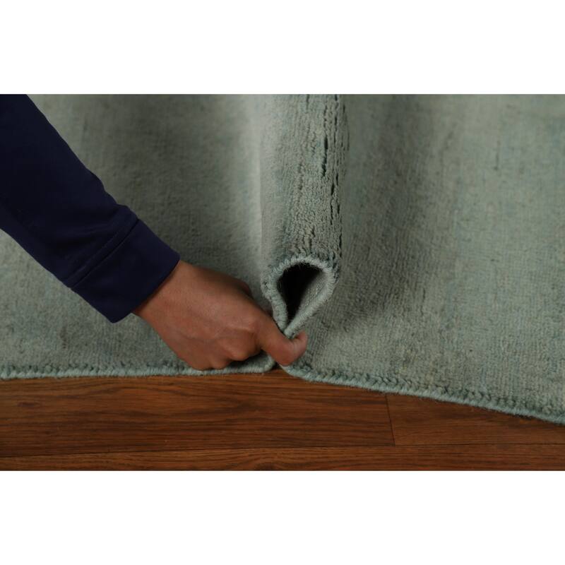 Gabbeh Modern Foyer Rug Hand-Knotted Solid Wool Carpet - 2'8"x 3'9"