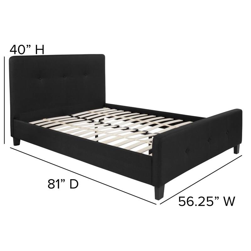 Tufted Platform Bed with 10 Inch Pocket Spring Mattress