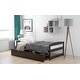 preview thumbnail 4 of 16, Twin Size Wood Platform Bed with Two Drawers, Brown