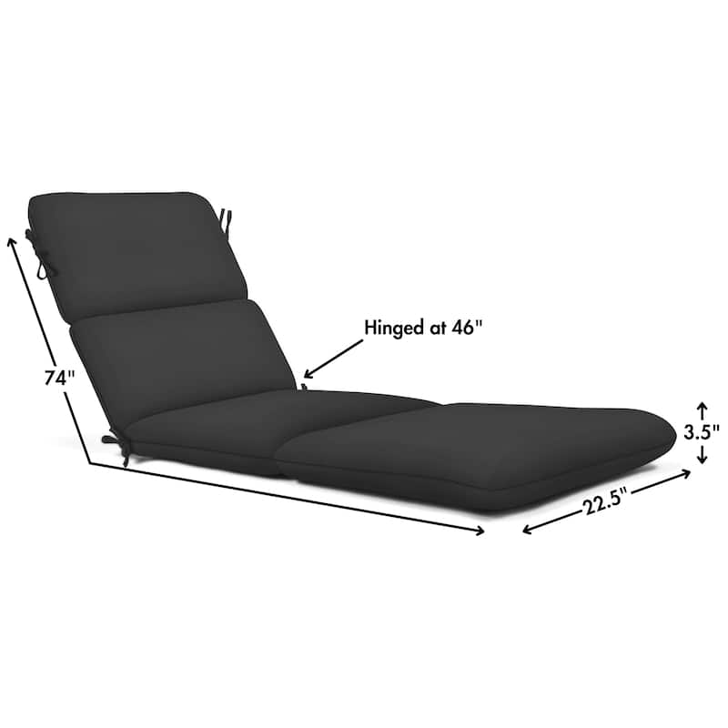 Casual Cushion Sunbrella® Fabric 1-Piece Outdoor Chaise Cushion, 22.5"W x 74"L - 22.5"W x 74"L