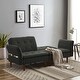 preview thumbnail 5 of 41, Modern Solid Wood Frame Tufted Sofa Bed with Adjustable Armrest Grey