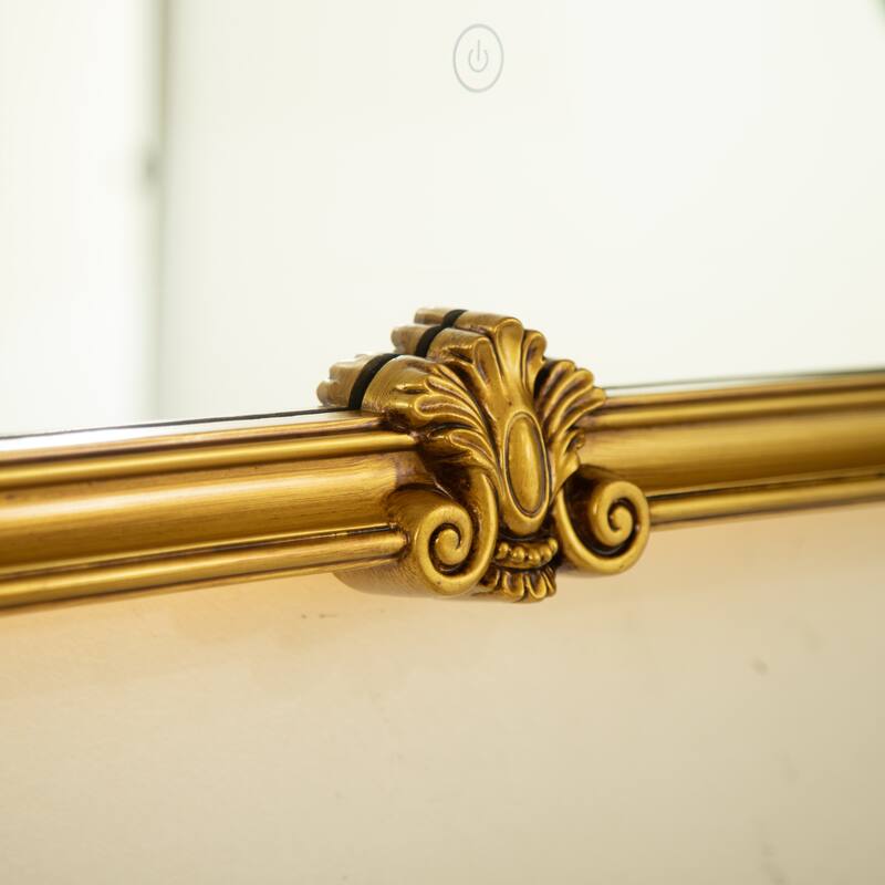 VITI Baroque Revival Ornate Golden Frame PU Mirror - Bathroom, Bedroom, Living Room - Silver