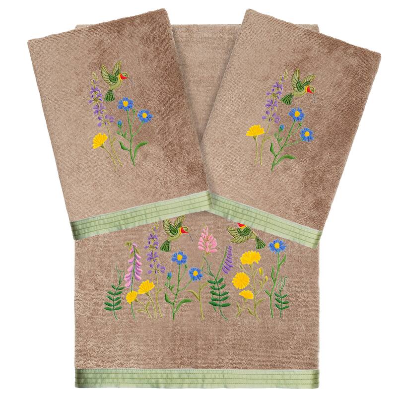 Authentic Hotel and Spa Turkish Cotton Hada 3 PC Towel Set - Cocoa