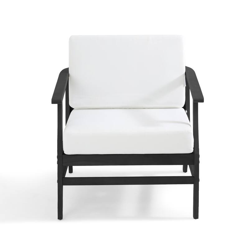 2 Set Patio Teak Wood Outdoor Chair with Cushions