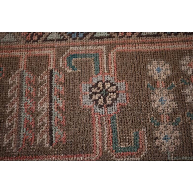 Geometric Pink Tabriz Persian Vintage Area Rug Handmade Wool Carpet - 9'6"x 12'6"