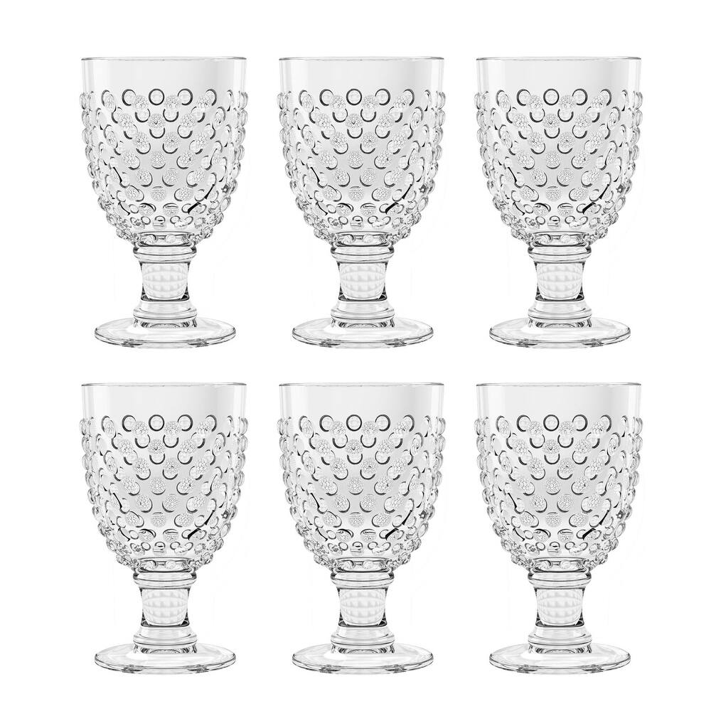 Abode Homewares Hobnail Acrylic Wine Glass - 17 oz - Set of 6
