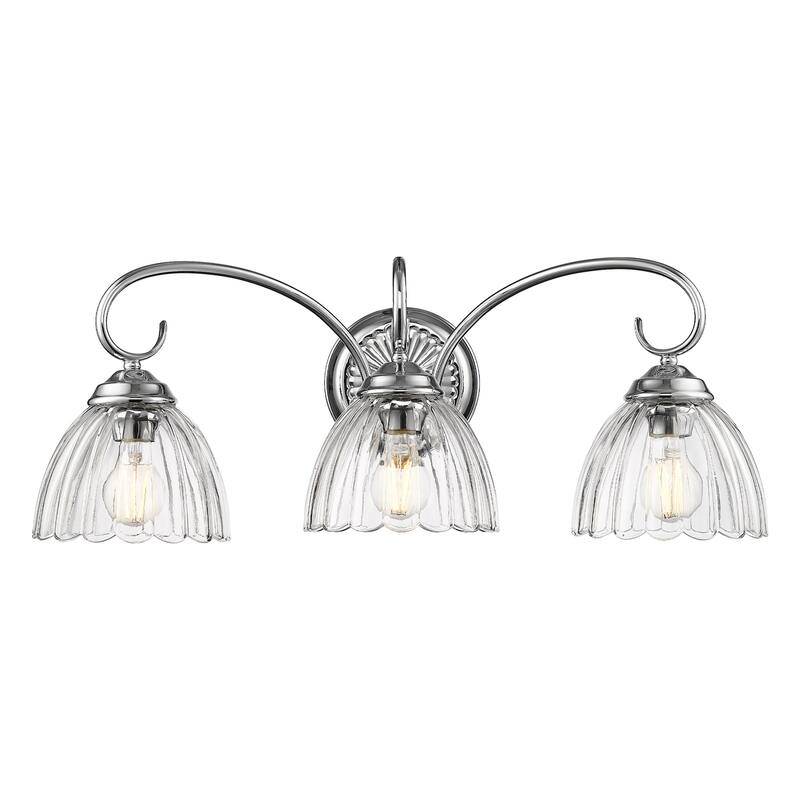Golden Lighting 6952 BA3 CLR Audra 3 Light 7" Wide Vanity Light - Pewter