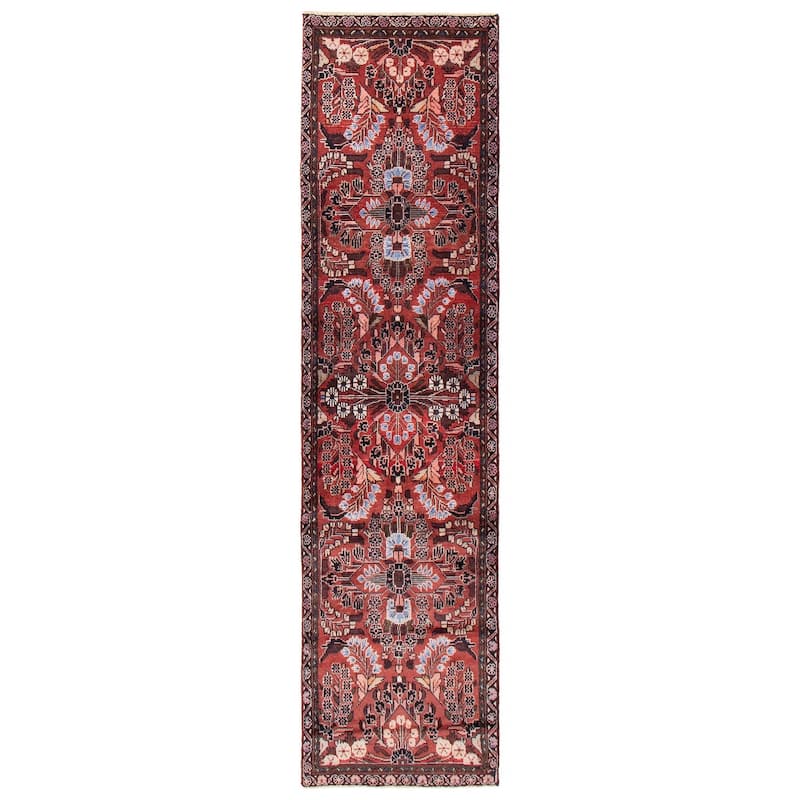 ECARPETGALLERY Hand-knotted Andelz Red Wool Rug - 2'10 x 11'1 - Dark Red - 2'10 x 11'1