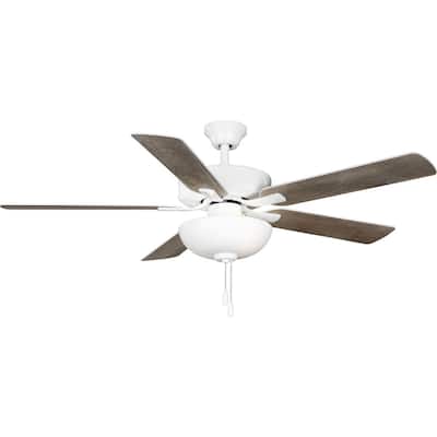 AirPro 52 in. White 5-Blade AC Motor Ceiling Fan with Light - 52 in x 52 in x 16.7 in