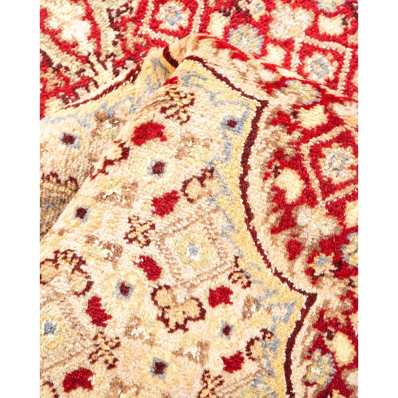 Overton Hand Knotted Wool Vintage Inspired Traditional Mogul Red Area Rug - 5 x 8