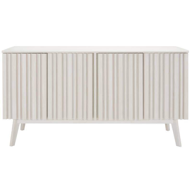 SAFAVIEH Home Helena 62-inch 4 Door 4 Shelf Media Stand. - 62Wx18Dx32H - Bleached White.