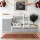 preview thumbnail 2 of 13, Grey Pine Wood Twin over Twin Loft Bunk Bed with Drawers and Ladder