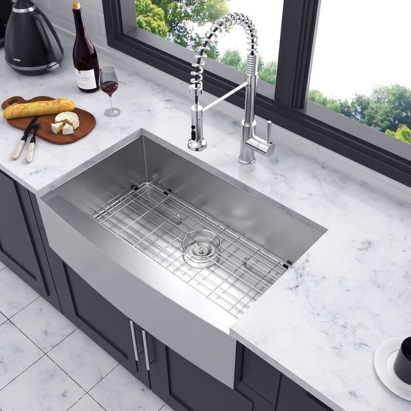 Farmhouse Apron Single Bowl Stainless Steel Kitchen Sink