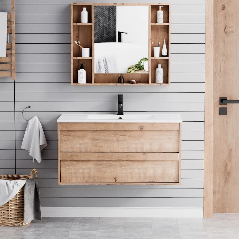 Wall Mounted Bathroom Vanity Sink Combo Cabinet Vanity Set - 36 in