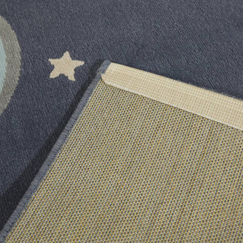 Mod-Tod Galaxy Orbit Space Pattern Multicolor Kids Area Rug