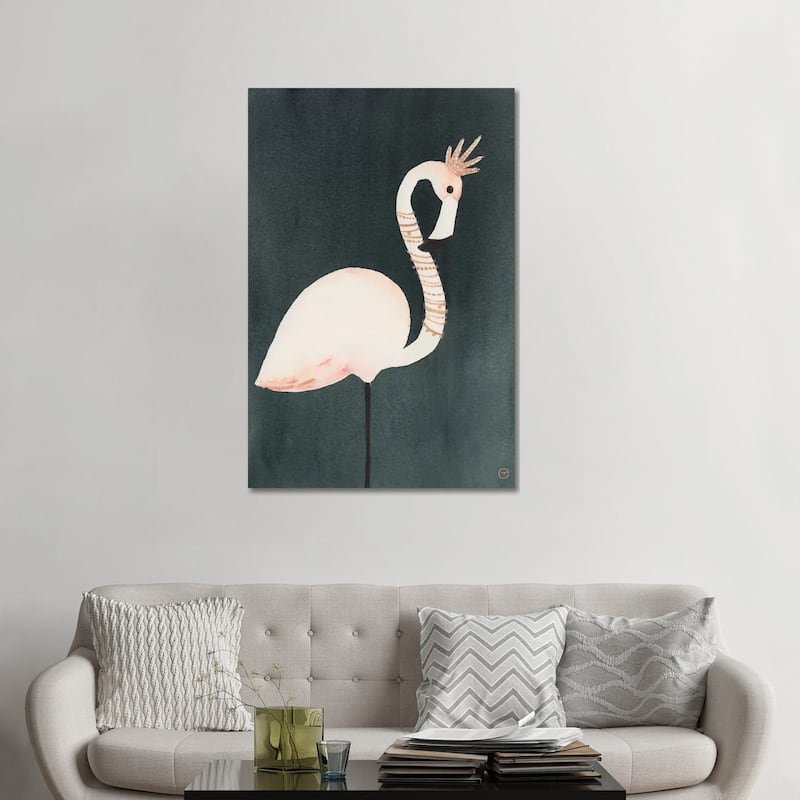 iCanvas "Flamingo And Crown" by CreatingTaryn Canvas Print - 48x32x1.5