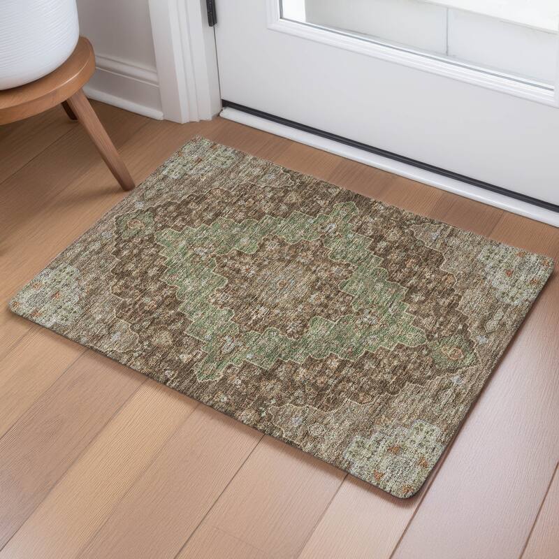 Machine Washable Indoor/ Outdoor Traditional Karachy Chantille Rug