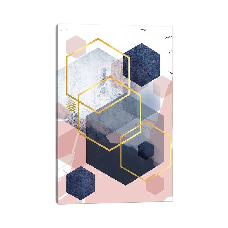 iCanvas "Abstract Navy Blush Gold I" by Urban Epiphany Canvas Print
