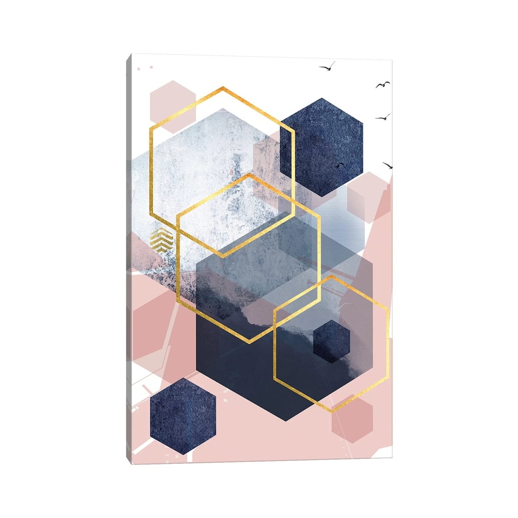 iCanvas "Abstract Navy Blush Gold I" by Urban Epiphany Canvas Print