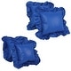 preview thumbnail 4 of 4, Blazing Needles Chintz 12-inch Throw Pillow (Set of 4) Royal Blue