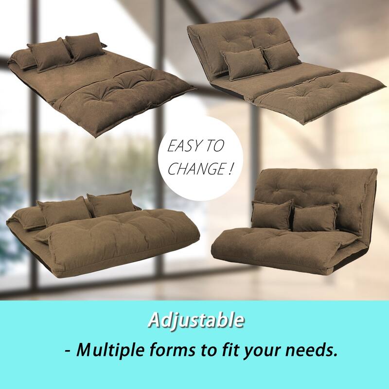 Hello Laura Convertible 5-position Floor Sofa Bed with Adjustable Backrest