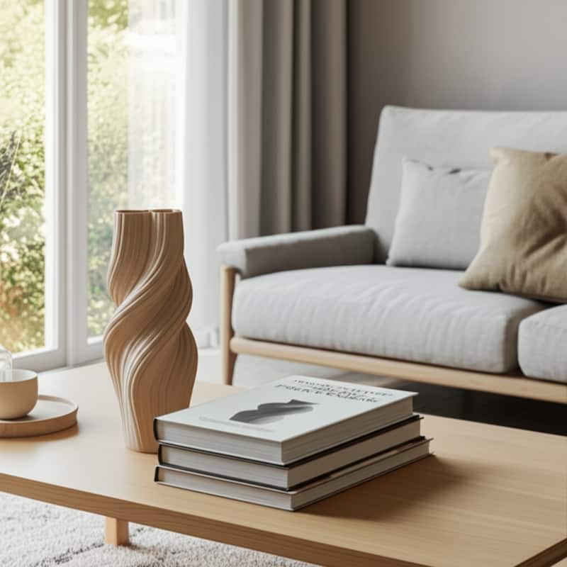 Stoneware Vase Spiral Sculptural Textured Swirling Form