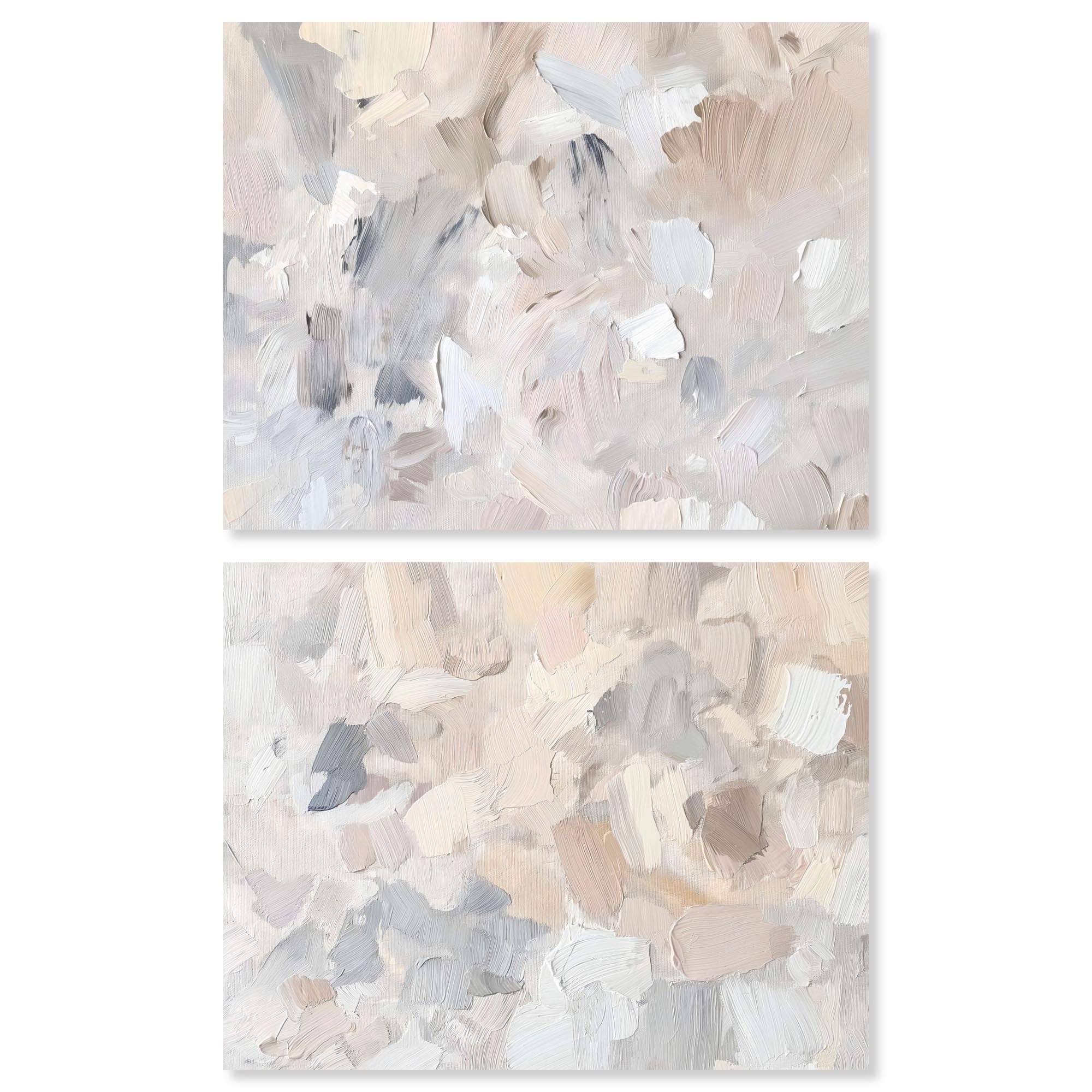 Neutral Harmony Boho Art Set of 2 Wrapped Canvas Print by Art Remedy