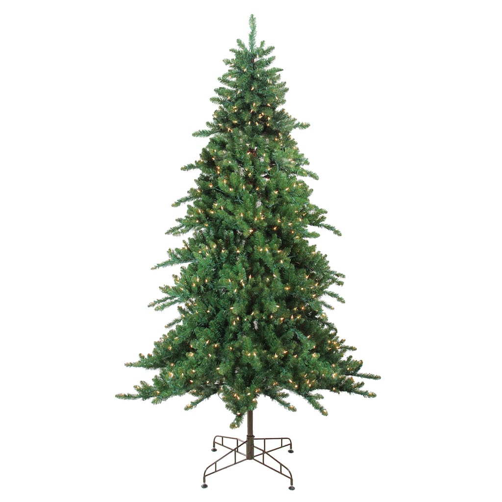 7.5' Medium Eden Spruce Artificial Christmas Tree - Clear Lights - 7.5 Foot