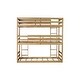 preview thumbnail 13 of 11, Rubber Wood Detachable Triple Twin Bunk Bed with Two Built-in Ladders,Guardrails