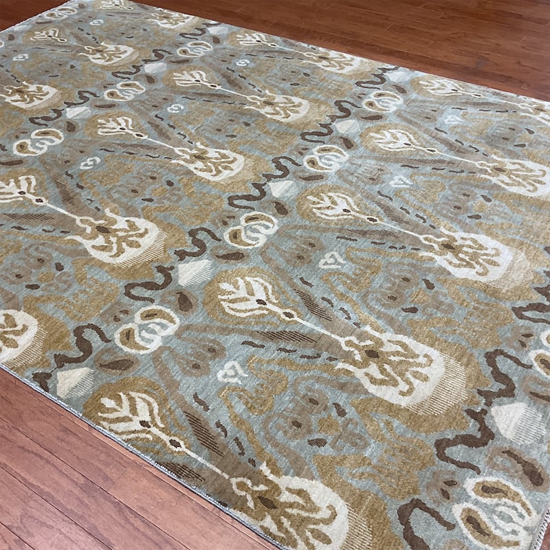 HERAT ORIENTAL Handmade Ikat Wool Rug - 5'6" x 8'11"