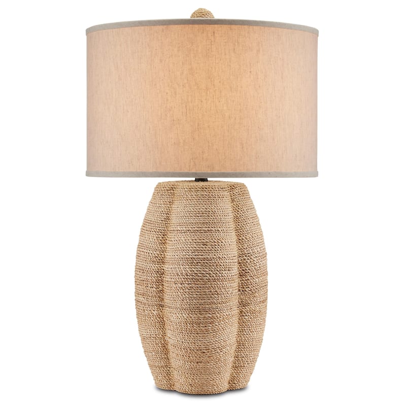 Currey & Company Karnak Rope Table Lamp - 30.5"h x 18"dia - 30.5"h x 18"dia - Natural/Satin Black