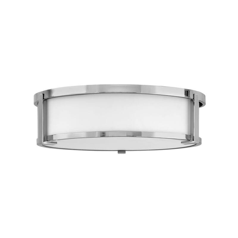 Hinkley Lighting Lowell 3 Light 16" Wide Flush Mount Drum Ceiling - Chrome