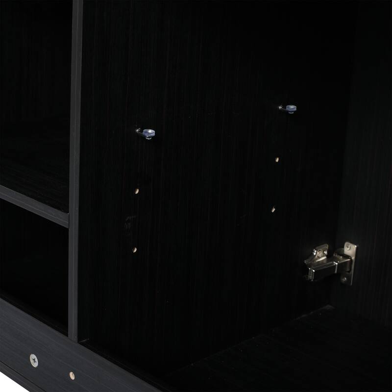 24" Bathroom Vanity with Soft-Close Doors and Spacious Storage, Black Chestnut Finish, Freestanding Design, Vanity Base Only