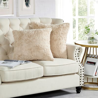 Rabbit FauxFur 2 Piece Set-Oatmeal Pillow Shell