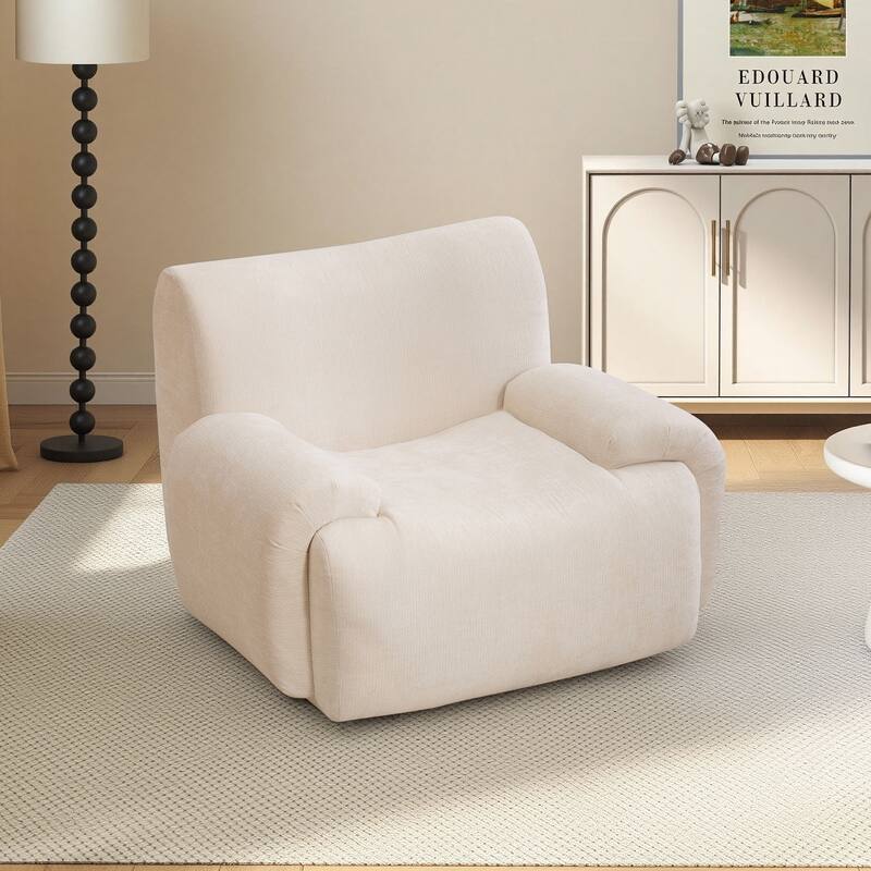 42''W Modern Chenille Upholstered Accent Chair with Deep Seats-No Assembly