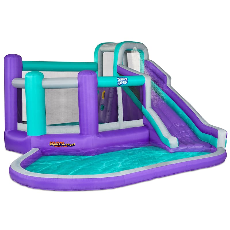 Sunny & Fun Big Time Bounce-A-Round Inflatable Water Slide Park