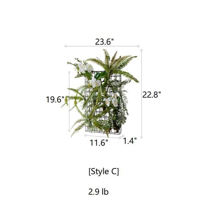 RusticReach Artificial Plant Metal Frame Wall Décor - Style [C]