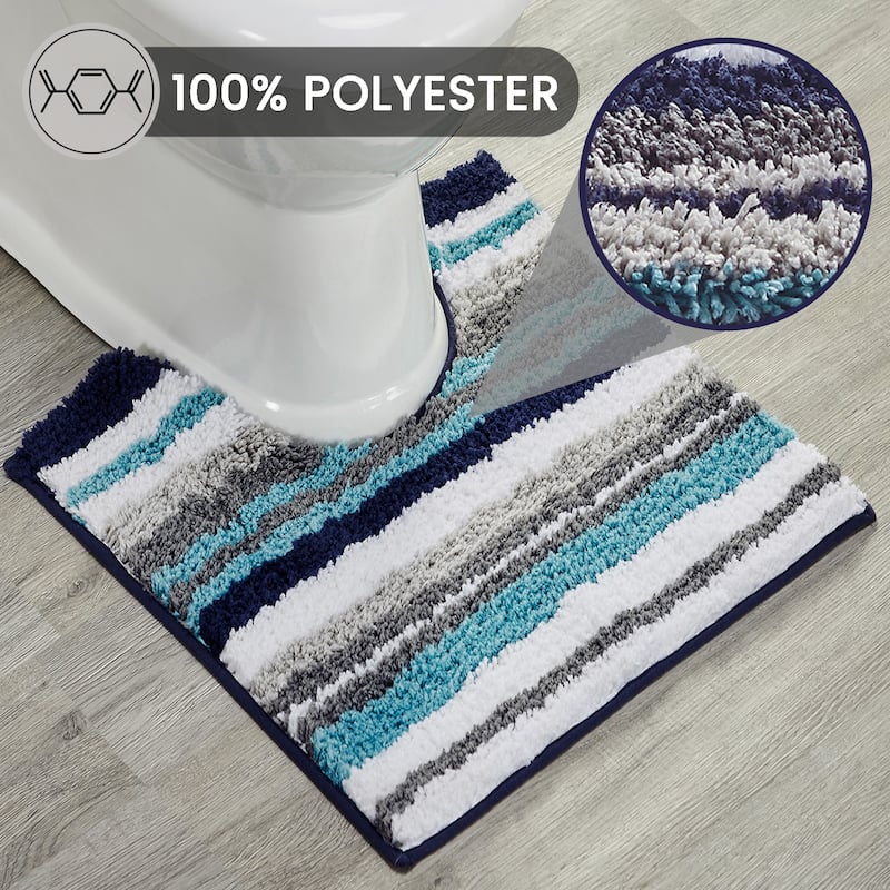 Better Trends Bath Rug 100% Polyester Super Absorbent Anti-Skid TPR Backing Bathroom Rug For Shower,Sink Mats Griffie Collection