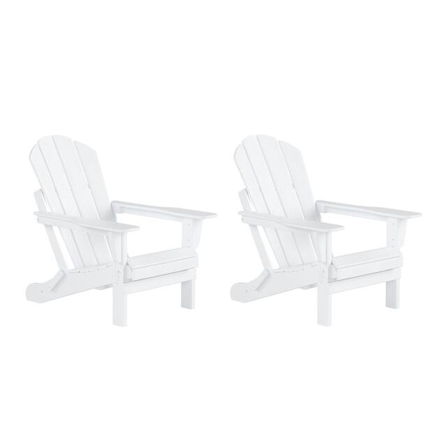Laguna Outdoor Eco-Friendly Poly Folding Adirondack Chair (Set of 2) - White