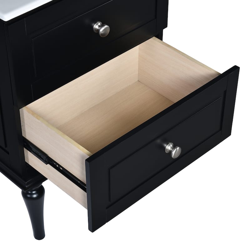 French Style Bathroom Vanity Cabinet with Long Legs and 2 Drawers