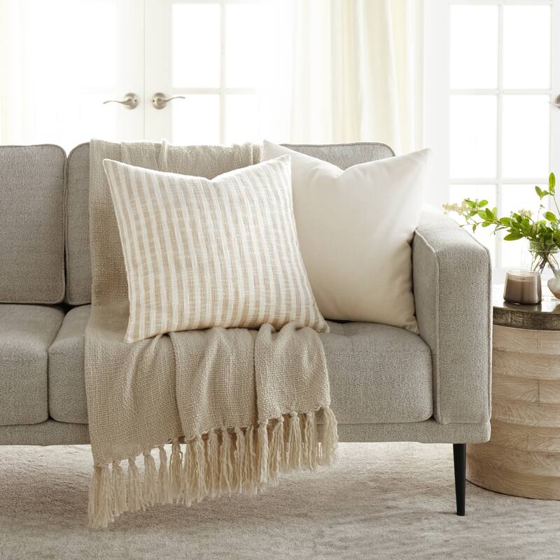 Yarn-Dyed Cotton Decor Throw Pillow in Framed Stripe