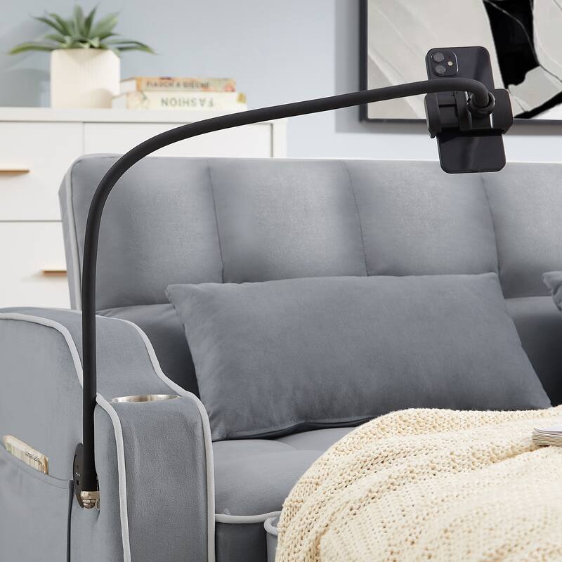 Multi-Functional Foldable Sofa Bed with Adjustable Backrest, USB Port, and Phone Stand
