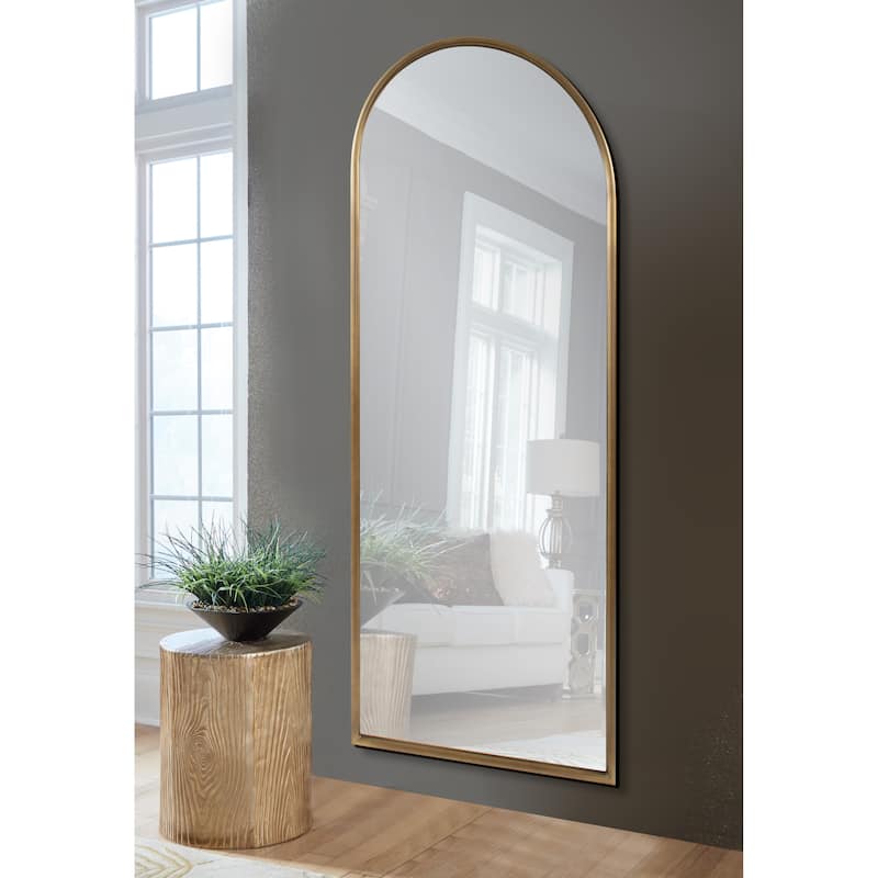 Allan Andrews Metal Framed Full Length Arched Wall and Dressing Mirror