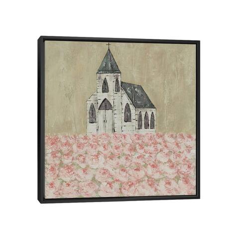 iCanvas "Church Peony Field" by Ashley Bradley Framed Canvas Print