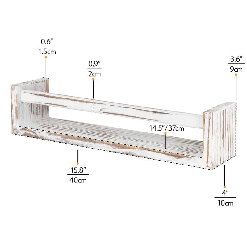 Wallniture Utah Wood Wall Shelves for Book and Toy Storage (Set of 2)