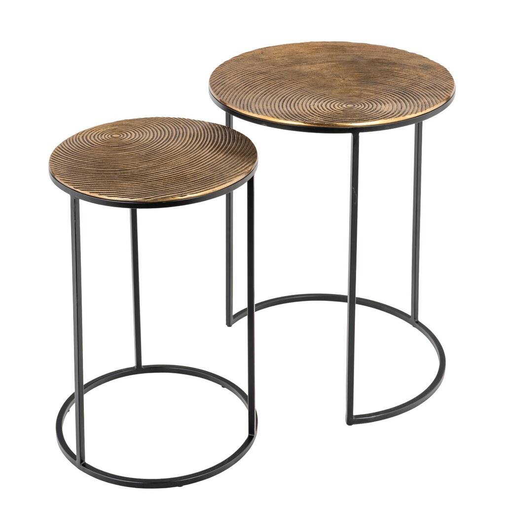 Oliver Textured Gold Metal Nesting Tables, Set of 2